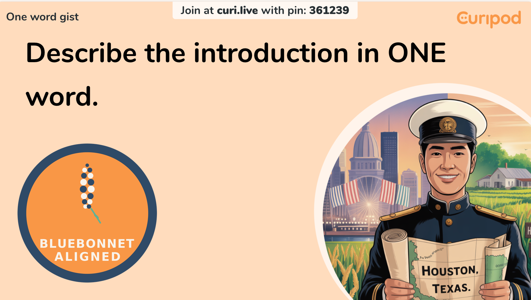 Curipod exit ticket slide showing student responses